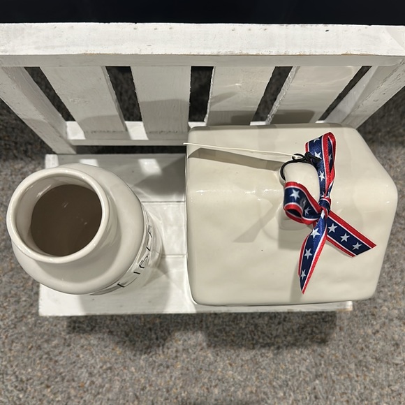 Rae Dunn Holiday Rae Dunn 4th Of July Freedom Bird House And Liberty Vase Poshmark